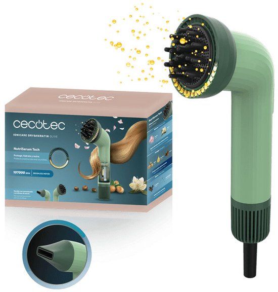Cecotec IoniCare Dry&Keratin Olive 1200W ionische haardroger groen NutriEssence