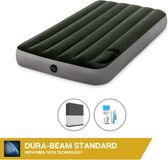 Intex Luchtbed - 1-Persoons - 99 x 191 x 25 cm - Groen - Inclusief Hoeslaken en Reparatieset