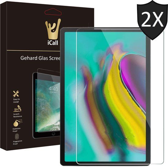 iCall - Samsung Galaxy Tab S5e Screenprotector - Tempered Glass Gehard Glas - Case Friendly - 2 Stuks