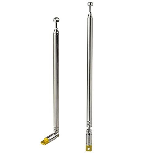 Bingfu FM Antenna DAB Digital TV Hybrid Radio Antenna 6 Section Telescopic Antenna 2 kit for FM/VHF/UHF Stereo DVB-T Reception