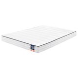 VASAGLE Matras, 140 x 200 cm, Tweepersoonsmatras van gel-traagschuim, Medium Stevig, H3, 7-zone ondersteuning, Ademend, Afneembare, Machinewasbare hoes, 16 cm Dik, Wit RMZ114W101