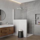 FortiFura Galeria Inloopdouche - 120x80cm - Helder Glas - 8mm - Nano - Mat Wit