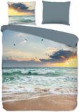 Pure dekbedovertrek zee met ondergaande zon - Lits jumeaux 240x200/220 cm - Multi - Microvezel