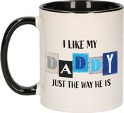 Bellatio Decorations Cadeau koffie/thee mok voor papa - zwart - de liefste - keramiek - Vaderdag