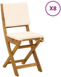 vidaXL Bistrostoelen voor buiten 8 stuks Crèmewit Massief Acacia Hout