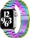 By Qubix Stalen schakelband - Multicolor - Geschikt voor Apple Watch 42 - 44 - 45 - Ultra - 49mm
