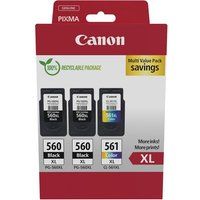 Canon Set van 3 Pixma PG540L en CL541XL inktcartridges zwart geel cyaan en magenta