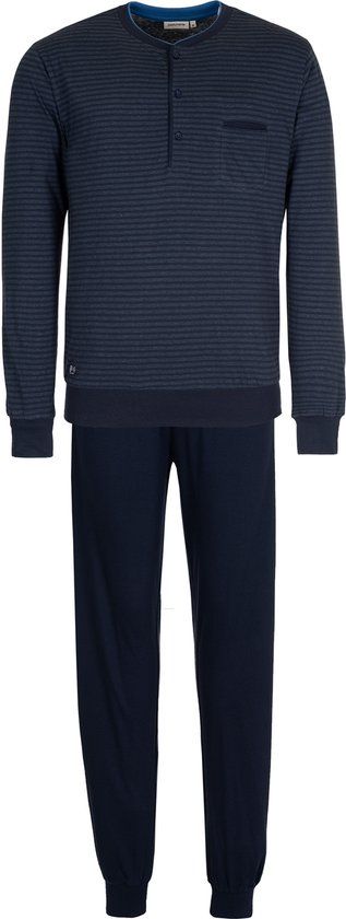 Pastunette Pyjamaset - Katoen - Donkerblauw - Gestreept - Maat 3XL