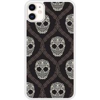 Apple iPhone 11 Floral skull Verstevigd hoesje met sublimatie bedrukking