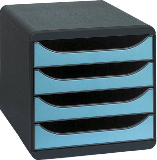 Exacompta Ladenbox BIG-BOX - Turkoois - 4 vakken - Polystyreen