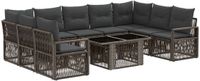 vidaXL Tuinbank - Set - 2 zitplekken - Grijs - Polyrattan