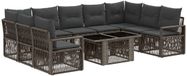 vidaXL Tuinbank - Set - 2 zitplekken - Grijs - Polyrattan