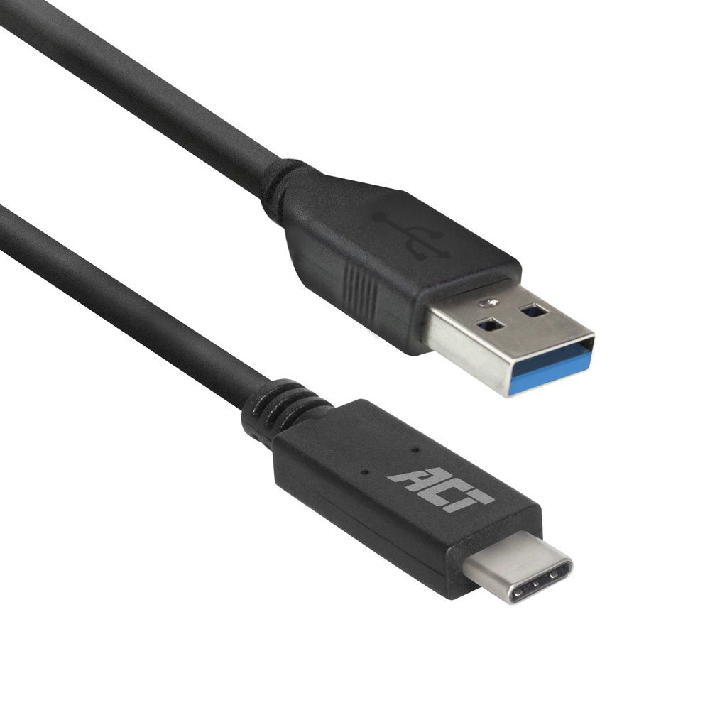 ACT USB-A naar USB-C Kabel - 2 meter - USB 3.2 Gen 1 - Zwart