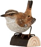 Houten vogel - winterkoninkje - van Merkloos