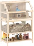 PawHut Hamsterkooi - Vurenhout, acryl - 80L x 53B x 117H cm - Natuurlijk hout