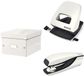Marque non spécifiée Set Click & Store Boîte de rangement Petite avec couvercle, perforatrice et agrafeuse - Blanc