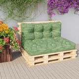 vidaXL Palletkussens 2 st stof bladpatroon