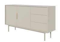 Selsey VIVIARO Dressoir met twee deuren, 154 cm, taupe | Grijs-beige, en drie laden, beige poten