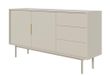 Selsey VIVIARO Dressoir met twee deuren, 154 cm, taupe | Grijs-beige, en drie laden, beige poten