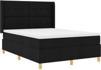 vidaXL Boxspringbed met LED-stripverlichting Zwart 140 x 190 cm Stof
