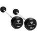Hit Fitness Uniseks volwassen ronde rubberen eindbarbell 20 kg, zwart & chroom, 106,6 x 18 x 18 cm