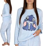sarcia.eu DISNEY Stitch Blauwe, POLAR, tweedelige pyjama voor dames, WARME pyjama met lange mouwen