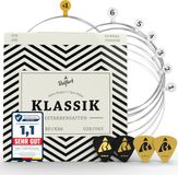 BELFORT® Gitaarsnaren concertgitaar, snaren voor klassieke gitaar van nylon en zilver, akoestische gitaar (set van 6) - incl. 4 plectrums + extra hoge e-snaar