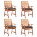 vidaXL Fauteuils de jardin, set de 4, avec coussins, bois d'acacia massif, taupe