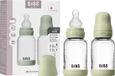 BIBS Biberon en verre - 240ml - Pack de 2 - Tétine en silicone - Sauge