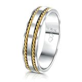 Lucardi Unisex Vriendschapsring Rhodos - Ring - Staal - Zilver- en Goudkleurig