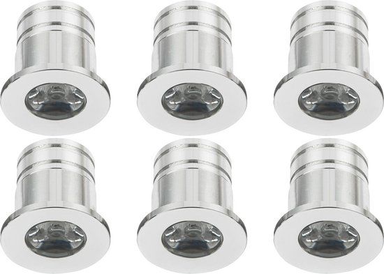 Velvalux LED Veranda Spot Verlichting 6-Pack - 3W - 4000K - Dimmable - Round - Silver