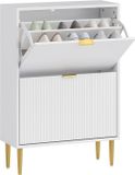 Homcom Klapbare schoenenkast - 60x24x91.5cm - MDF - Wit