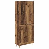 vidaXL - Highboard - Oud - Hout - 69,5 x 34 x 180 cm - Bewerkt hout