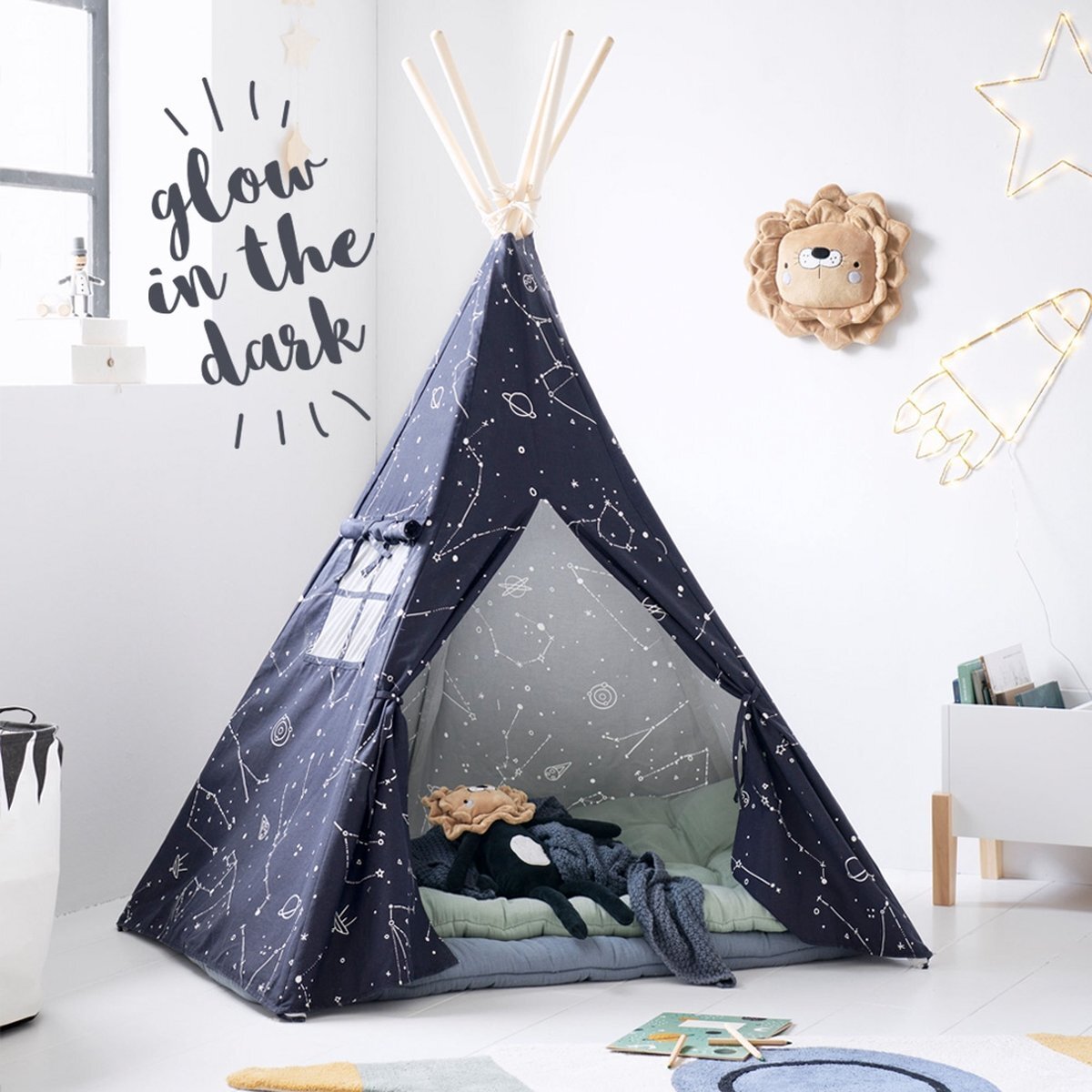 Petite Amelie Petite Amélie Tipi Speeltent - Kinderspeelgoed - H:1.6m ?:1.3m - Zwart