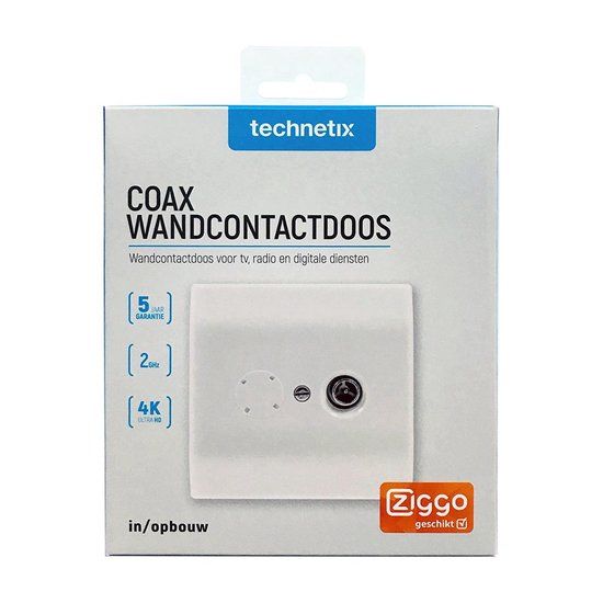 Technetix Coax Wandcontactdoos - 2-weg - Kleurenmix