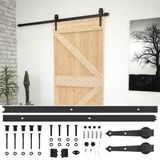 vidaXL Schuifdeur, 80 x 210 cm, massief grenenhout