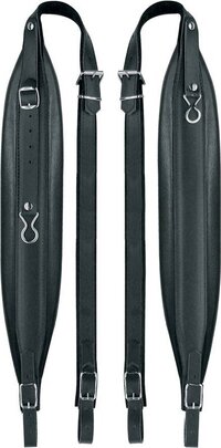 Boston Accordion Straps - 120 + Bass, 109-114 x 8.0cm, Leather, Black