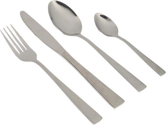 Gimex Bestek Zilver 16-Delig - Campingbestek - Rvs