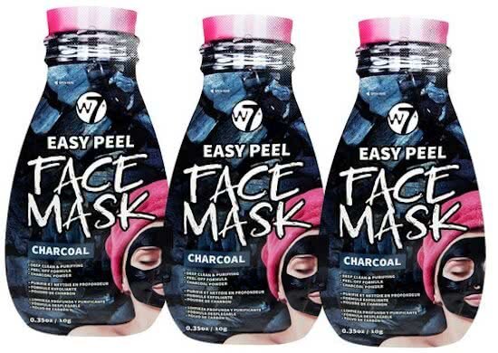 W7 Easy Peel Off Face Mask Charcoal - 3 stuks