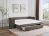 Vente-unique Banquette lit tissu taupe 2 x 80 x 200 cm