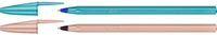 BIC Cristal Glacé stylo bille, 0,32 mm, effet mat-brillant, bleu et rosé assortis
