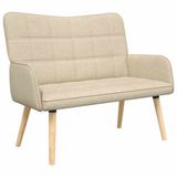 vidaXL 2-Zits Sofa Crèmekleurig 115 x 61 x 87 cm Stof