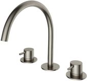 Hotbath Cobber - Wastafelmengkraan - zonder Waste - Laag - Geborsteld Nikkel - Opbouw - Nikkel - V08