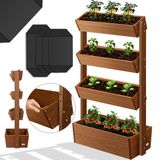 Kesser Verticale Tuin met 4 Plantenbakken - Bruin