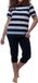 Ammann Dames pyjama Night & Home blauw gestreept korte mouw 100% Katoen 2-delig