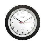 MEBUS Funk-Wanduhr / klassisches Model / schwarzer Rahmen / weißes Zifferblatt / 29cm Durchmesser / Rund / Funkuhr (DCF77) / Modell: 19447 / Farbe: Schwarz, Weiß
