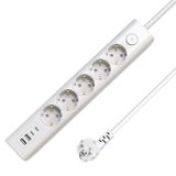Microconnect MC-GRU00515WS-USB Power Extension 1.5 m 5 AC Outlets Indoor White