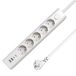 Microconnect MC-GRU00515WS-USB Power Extension 1.5 m 5 AC Outlets Indoor White