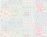 A.S. Création Patchwork Bloemen Behang Landelijk Blauw Roze Wit Groen Vliesbehang