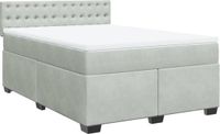 vidaXL Boxspringbed met matras, lichtgrijs, 160x200 cm, fluweel